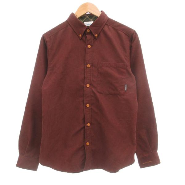 コロンビア Columbia コーデュロイシャツ 長袖 ラウンドカット S 茶 ブラウン /JS ■...