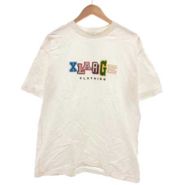 エクストララージ X-LARGE Tシャツ 半袖 ロゴ ワッペン L 白 ホワイト /JS ■GY1...
