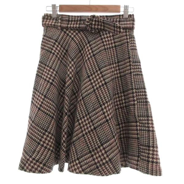 アプワイザーリッシェ Apuweiser-riche フレアスカート 千鳥格子 グレンチェック 1 ...