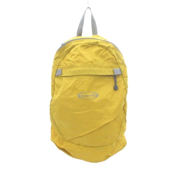 モンベル Montbell リュックサック バックパック アウトドア 黄 イエロー 無地 ジッパーポ...