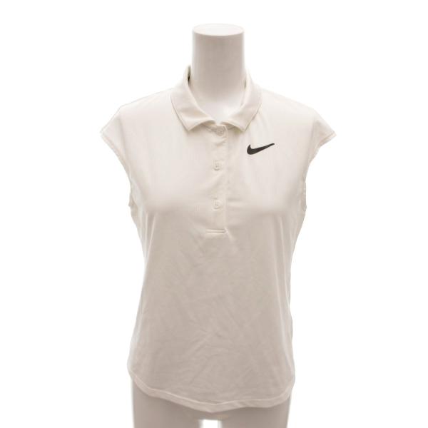 ナイキ NIKE 美品 ビクトリー ポロシャツ ノースリーブ ロゴプリント XS 白 ホワイト /Y...