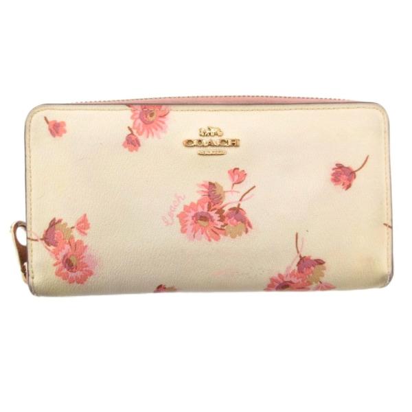 コーチ COACH 長財布 ウォレット フローラルプリント 白 ホワイト ピンク /JS ■GY06...