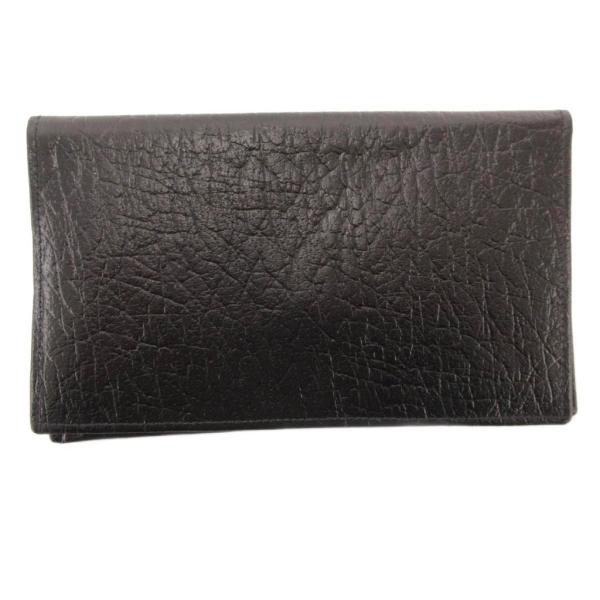 THAI JAPAN CONSTRUCTION 二つ折り財布 象革 エレファントレザー 黒 ブラック...