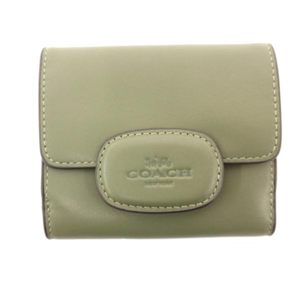 コーチ COACH CT985 エライザ スモール ウォレット 三つ折り財布 ロゴ 緑 グリーン /...