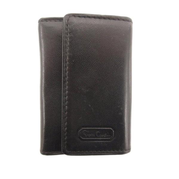 ピエールカルダン Pierre Cardin 6連キーケース 三つ折り レザー 本革 ロゴ 黒 ブラ...