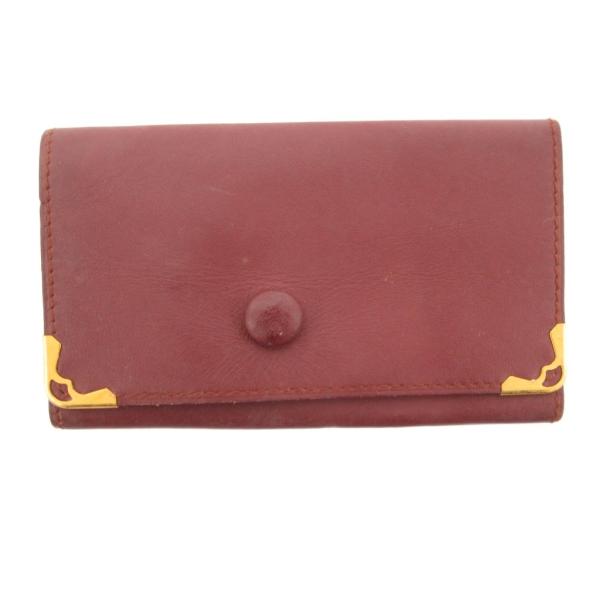 カルティエ Cartier マストライン 6連キーケース レザー 赤 レッド ボルドー /JS ■G...