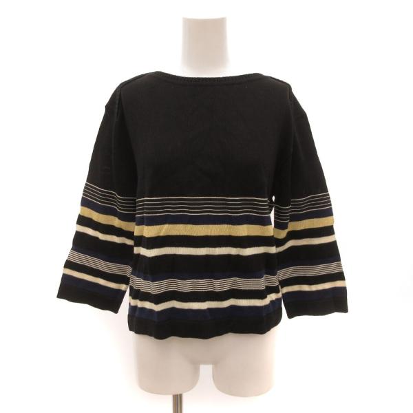 サルヴァトーレフェラガモ Salvatore Ferragamo ニット カットソー 七分袖 ボーダ...