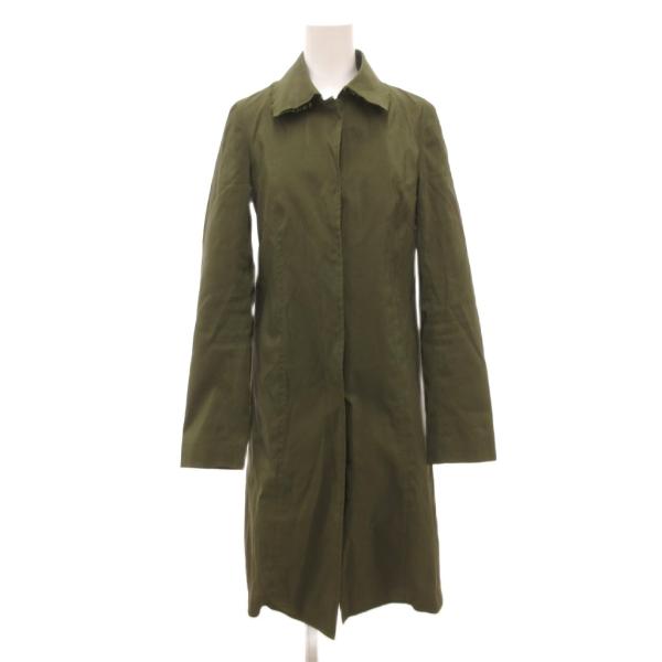 ジルサンダー JIL SANDER NAVY ステンカラーコート ミリタリー シルク混 フリンジカラ...