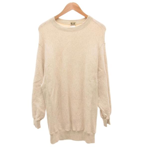 ブルー BLUE カットワンピース L スウェット生地 ミモレ ロング アイボリー /JS ■GY0...