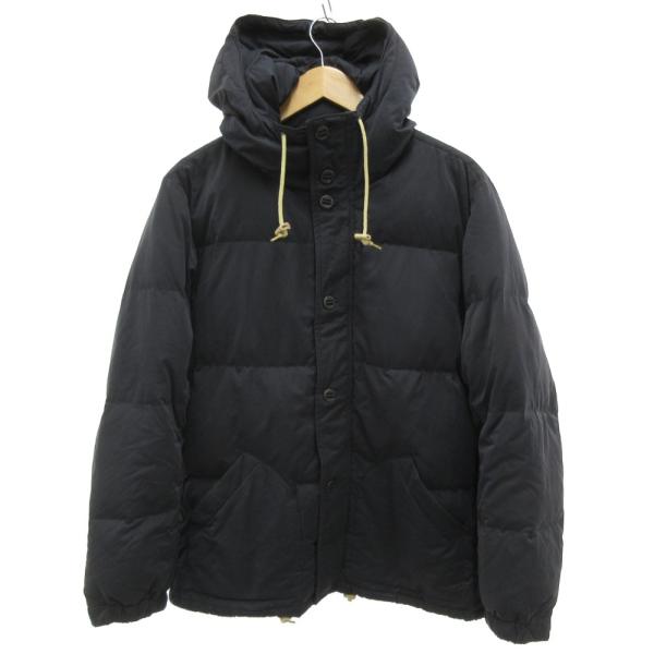 キャンプセブン CAMP7 ダウンジャケット ブルゾン L フード ミドル丈 紺 ネイビー /JS ...