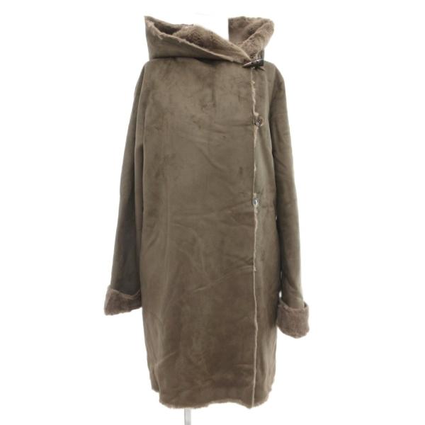 ロッソ ROSSO アーバンリサーチ リバーシブルコート F フェイクムートン ロング 茶 ブラウン...