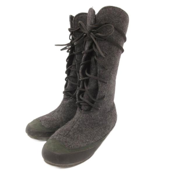 パタゴニア Patagonia ロングブーツ US7 38 フェルト レースアップ グレー /JS ...