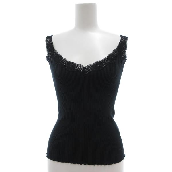 バルマン BALMAIN タンクトップ リブ メロー レース 黒 ブラック /AE ■GY06 レデ...