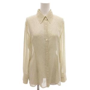 ランバン LANVIN カジュアルシャツ 長袖 総柄 38 ベージュ /KR ■GY06 レディース