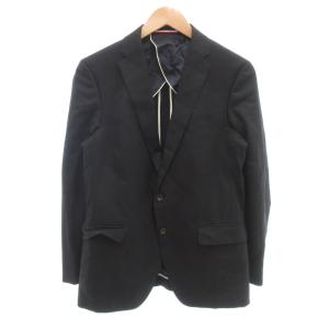 パーソンズ PERSON'S 美品 ジャケット ウール A6 黒 ブラック 長袖 ピンストライプ柄 ノッチドラペル /SJ ■GY06 メンズ