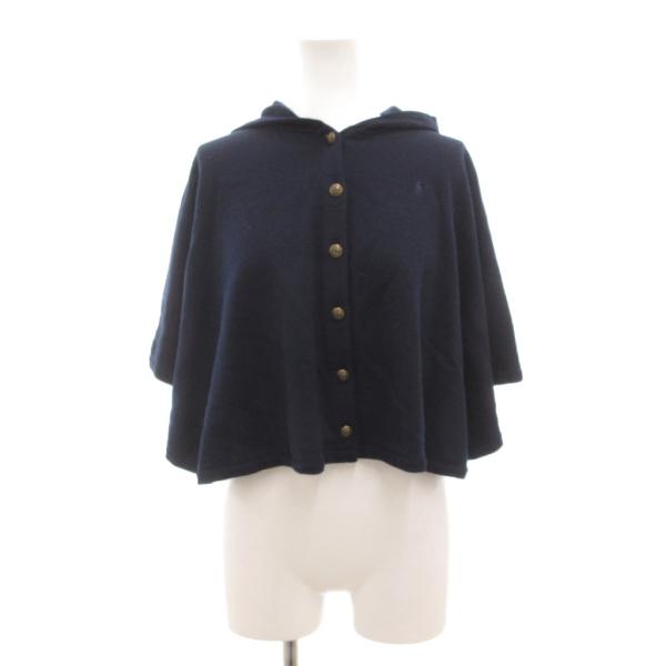 ポロ ラルフローレン POLO RALPH LAUREN 美品 ポンチョ ウール 6/6X ネイビー...