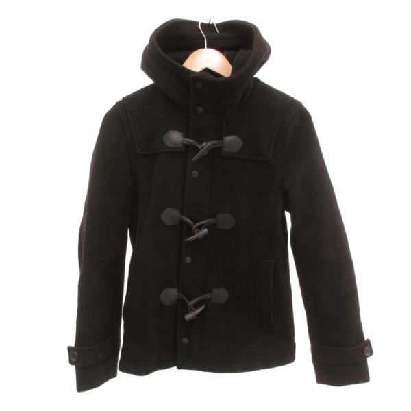 ハレ HARE ダッフルコート フード メルトン ハーフ丈 M 黒 ブラック /JS ■GY06 メ...