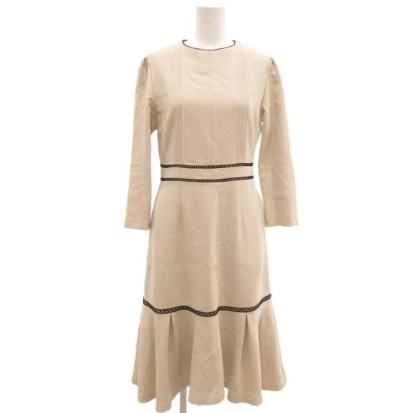 セルフォード CELFORD ワンピース マキシ ロング 長袖 レース刺繍 36 ベージュ /JS ...