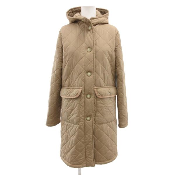 マッキントッシュ MACKINTOSH キルティングコート 中綿 ロング フード 36 ベージュ /...