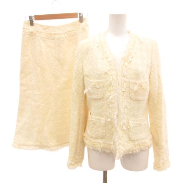 インゲボルグ INGEBORG セットアップ フォーマル ノーカラージャケット スカート ミモレ ロ...