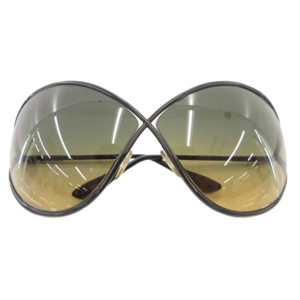 トムフォード TOM FORD バタフライサングラス メタルフレーム グリーンレンズ 黒 ブラック ...