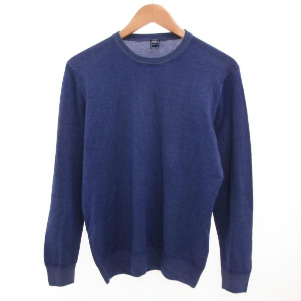 フェデリ FEDELI ニット カットソー 長袖 ウール 48 青 ブルー /JS ■GY06 メン...