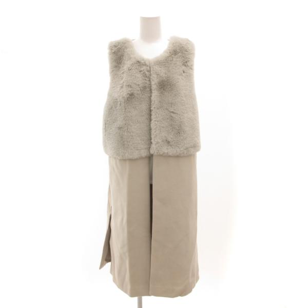 未使用品 ナチュラルミスト NATURAL MIST タグ付き ロングコート ノースリーブ フェイク...
