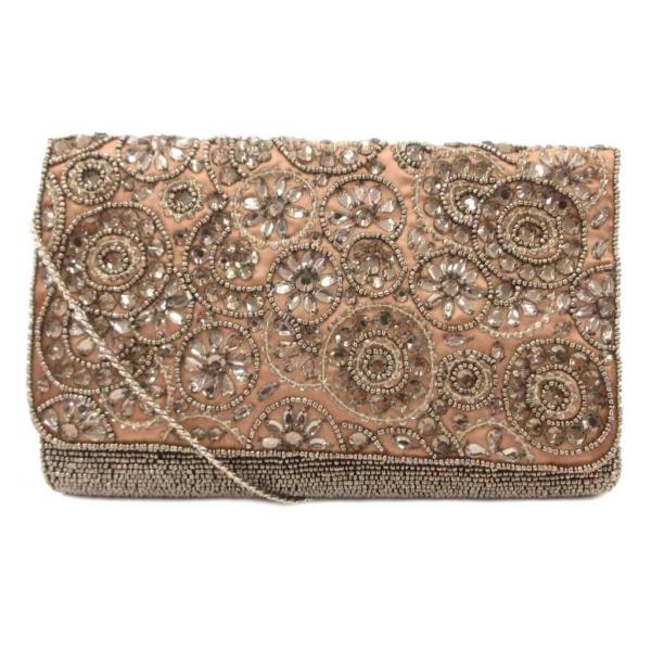 ANAN'S パーティバッグ ショルダー ラインストーン ビジュー ベージュ /JS ■GY12 レ...