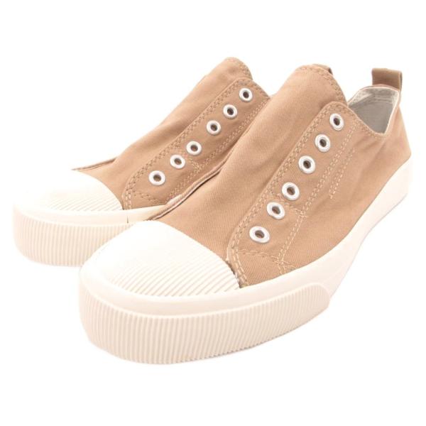 マイスタンダード MY STANDARD スリッポン スニーカー シューズ ツイル L 茶 ブラウン...