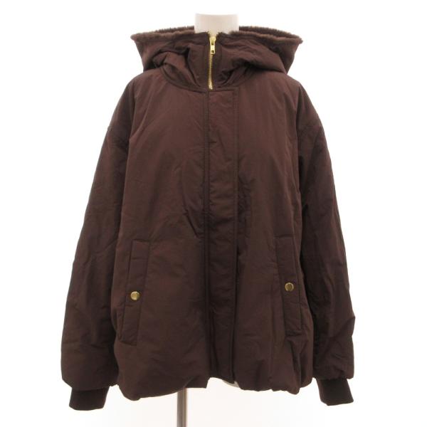 サマンサモスモス SM2 BLUE 中綿コート ジャケット ブルゾン フェイクファー F 茶 ブラウ...