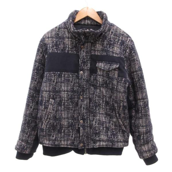 インジアティック In The Attic 中綿ジャケット ブルゾン M ジップアップ 紺 ネイビー...