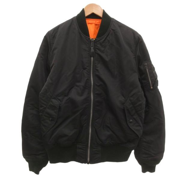 アルファ ALPHA リバーシブル MA-1 フライトジャケット ブルゾン ジップアップ XL 黒 ...