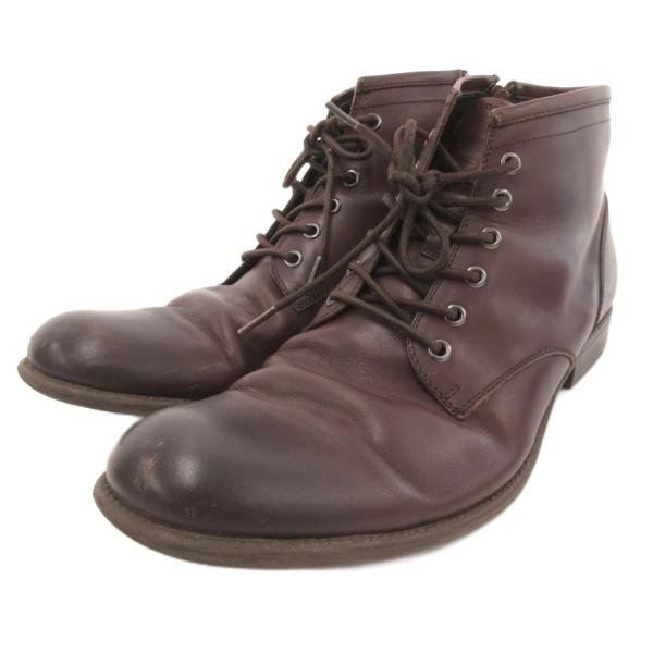 フープディドゥ WHOOP DE DOO ショートブーツ 44 レザー ジップアップ 茶 ブラウン ...