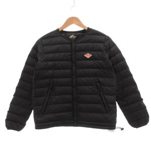 ダントン DANTON ダウンジャケット ロゴワッペン 36 黒 ブラック ノーカラー /SX ■GY06 レディース