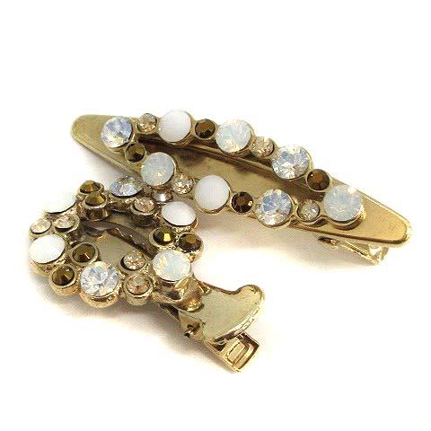 中古 アッカ acca ヘアクリップ ビジュー 2点セット ゴールド色 /YO27 レディース 【ベ...