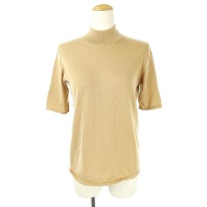 【中古】ミラオーウェン Mila Owen 19SS ウォッシャブルニット セーター 半袖 ハイネック 0 ベージュ /ES ■OS レディース 【ベクトル 古着】