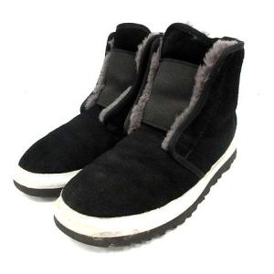 中古 アグ オーストラリア UGG australia WHITE MOUNTAINEERING ブーツ ショート リキ RIKI スエード 裏ボア 24cm 黒 1015423 レディース