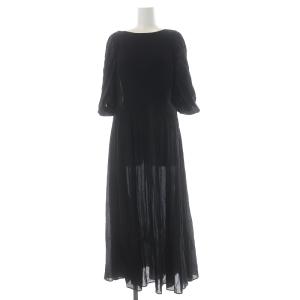 CADUNE カデュネ 美品 ペプラム ワンピース ミニ リブニット切替 38 黒  