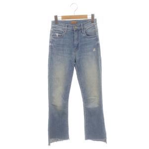 マザー mother INSIDER CROP ダメージ加工 カットオフデニムパンツ ジーンズ フレア 24 ライトブルー /HS ■OS レディース