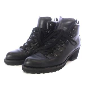 ハイク HYKE TOSHINOSUKE TAKEGAHARA BEAUTIFUL SHOES MOUNTAIN BOOTS ブーツ ショート チャンキーヒール レースアップ レザー 24cm 黒