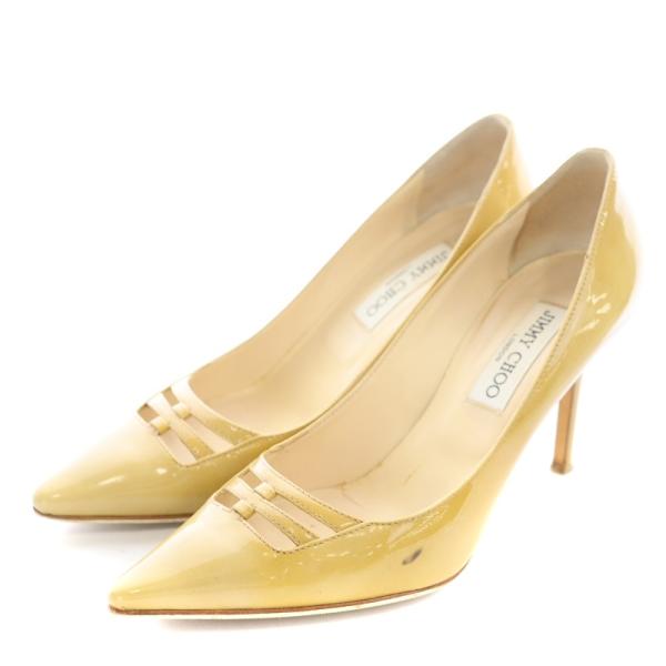 ジミーチュウ JIMMY CHOO パンプス エナメル ポインテッドトゥ ハイヒール 37.5 24...