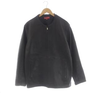 シュプリーム USA製 OLD SUPREME Leather Jacket レザージャケット ブルゾン 革ジャン ジップアップ XL ダークブラウン メンズ｜vectorpremium