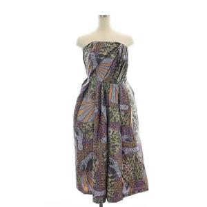 アクネ Acne ベアワンピース ロング ミモレ丈 総柄 36 マルチカラー  