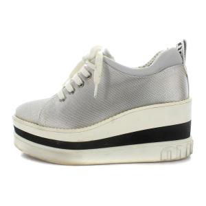 miu 美品 ミュウミュウ パール スタッズ ポインテッドトゥ グリッター  