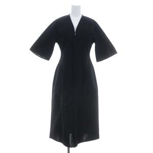 マメクロゴウチ  Mame Kurogouchi 22PS MM22PS-KN734 Milano Ribbed Knitted Dress ワンピース ロング 五分袖 2 黒 ブラック