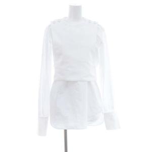 ルルット louloute Stellaシャツ レイヤーシャツ 長袖 チュニック丈 ノーカラー 36 白 ホワイト /MI ■OS レディース
