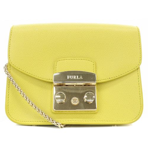 フルラ FURLA メトロポリス チェーンショルダーバッグ レザー 黄色 イエロー /SR32 レデ...