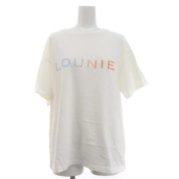 ルーニィ LOUNIE グラデーションロゴ ショートスリーブTシャツ カットソー 半袖 F 白 ホワ...