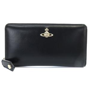 ヴィヴィアンウエストウッド Vivienne Westwood EMMA CLASSIC ZIP ROUND WALLET 長財布 レザー オーブ 黒 ブラック /SR18 レディース