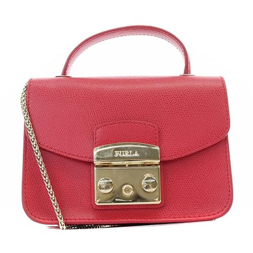 フルラ FURLA メトロポリス ショルダーバッグ ハンドバッグ 2way レザー 赤 レッド /S...